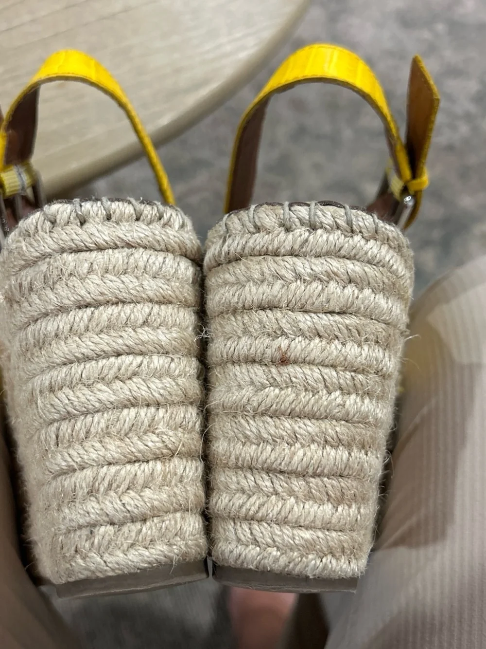 Franco Sarto Yellow Croc-Embossed Espadrille Wedge Sandals